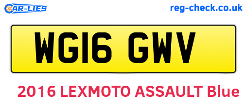 WG16GWV are the vehicle registration plates.