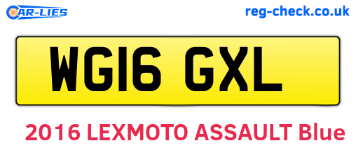 WG16GXL are the vehicle registration plates.