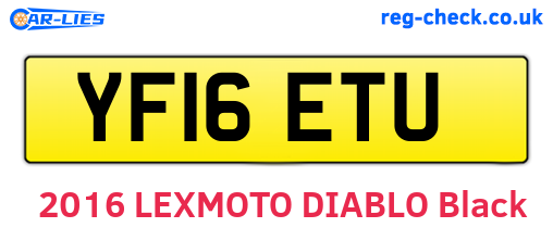 YF16ETU are the vehicle registration plates.