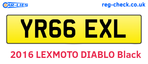 YR66EXL are the vehicle registration plates.
