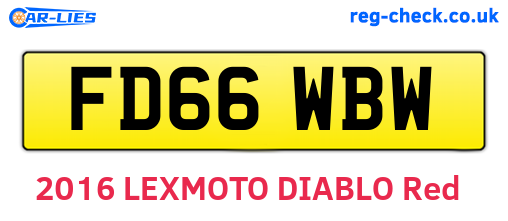 FD66WBW are the vehicle registration plates.