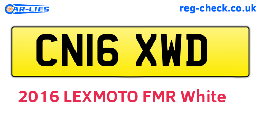 CN16XWD are the vehicle registration plates.