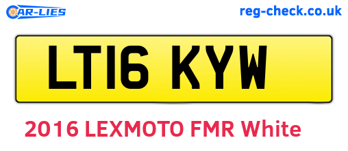 LT16KYW are the vehicle registration plates.