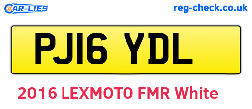 PJ16YDL are the vehicle registration plates.