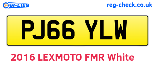 PJ66YLW are the vehicle registration plates.