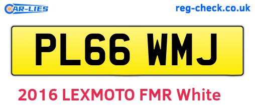 PL66WMJ are the vehicle registration plates.