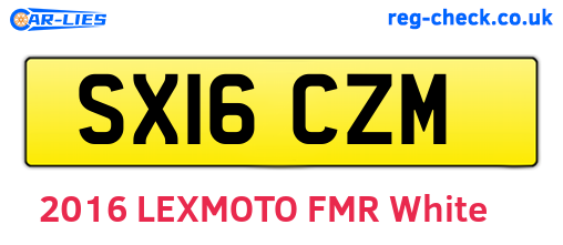 SX16CZM are the vehicle registration plates.