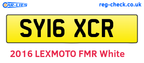 SY16XCR are the vehicle registration plates.