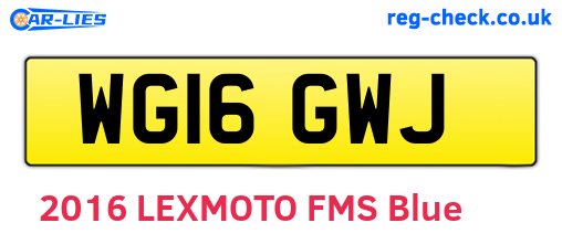 WG16GWJ are the vehicle registration plates.