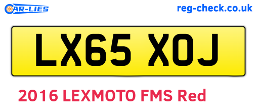 LX65XOJ are the vehicle registration plates.