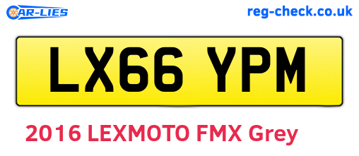 LX66YPM are the vehicle registration plates.