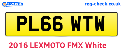 PL66WTW are the vehicle registration plates.