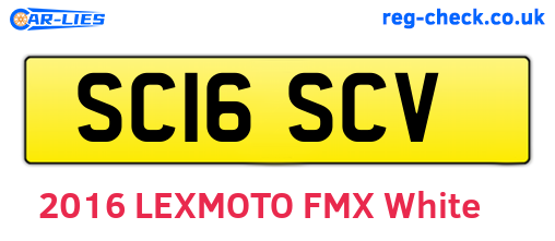 SC16SCV are the vehicle registration plates.