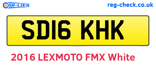 SD16KHK are the vehicle registration plates.