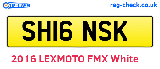 SH16NSK are the vehicle registration plates.