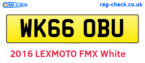 WK66OBU are the vehicle registration plates.