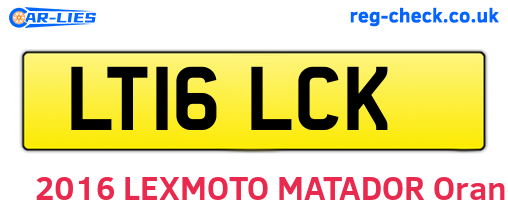 LT16LCK are the vehicle registration plates.