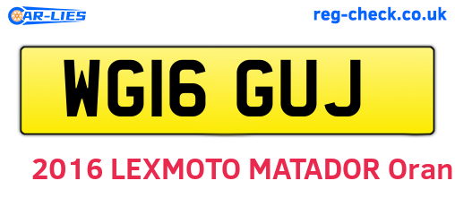 WG16GUJ are the vehicle registration plates.