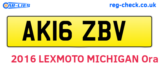 AK16ZBV are the vehicle registration plates.