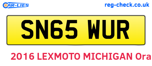 SN65WUR are the vehicle registration plates.
