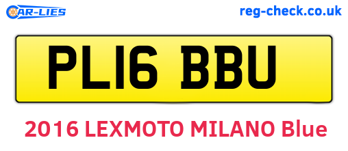 PL16BBU are the vehicle registration plates.