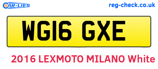WG16GXE are the vehicle registration plates.