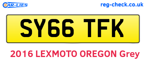 SY66TFK are the vehicle registration plates.