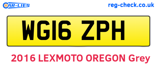 WG16ZPH are the vehicle registration plates.