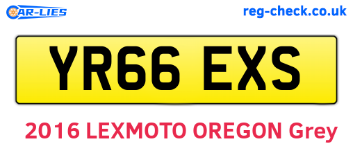 YR66EXS are the vehicle registration plates.
