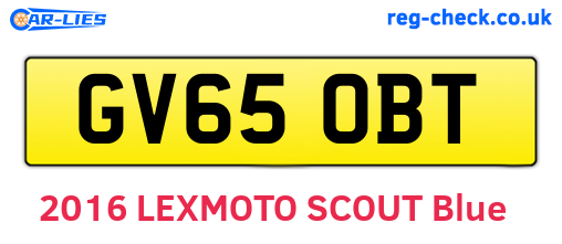 GV65OBT are the vehicle registration plates.