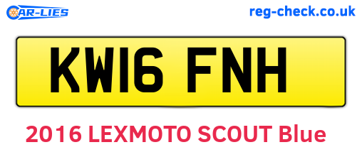 KW16FNH are the vehicle registration plates.