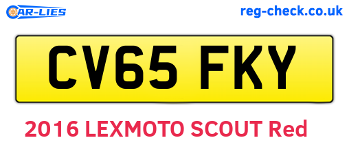 CV65FKY are the vehicle registration plates.