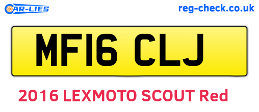 MF16CLJ are the vehicle registration plates.