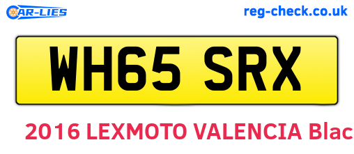 WH65SRX are the vehicle registration plates.