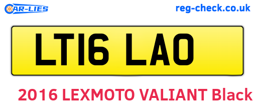 LT16LAO are the vehicle registration plates.