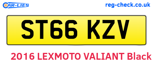 ST66KZV are the vehicle registration plates.
