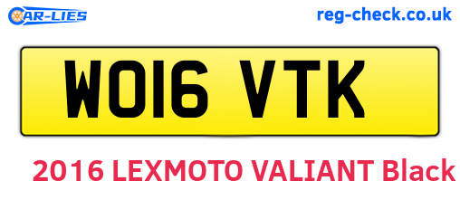WO16VTK are the vehicle registration plates.