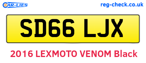 SD66LJX are the vehicle registration plates.