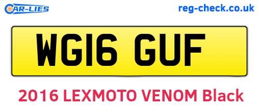 WG16GUF are the vehicle registration plates.
