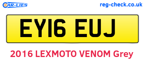 EY16EUJ are the vehicle registration plates.