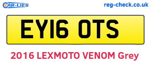 EY16OTS are the vehicle registration plates.