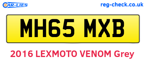MH65MXB are the vehicle registration plates.