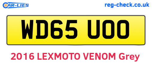 WD65UOO are the vehicle registration plates.