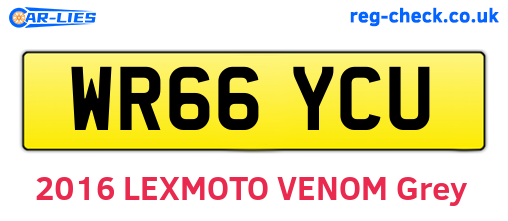 WR66YCU are the vehicle registration plates.