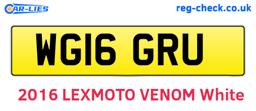 WG16GRU are the vehicle registration plates.