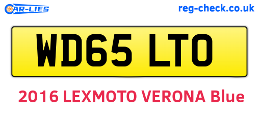 WD65LTO are the vehicle registration plates.