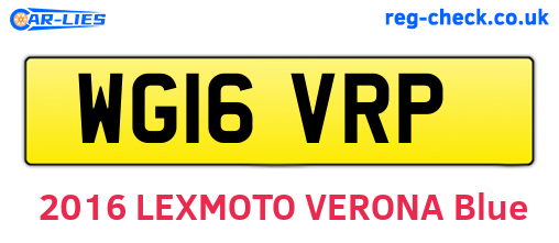WG16VRP are the vehicle registration plates.