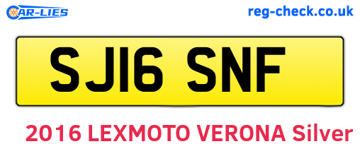 SJ16SNF are the vehicle registration plates.