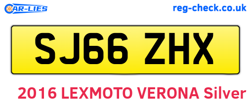 SJ66ZHX are the vehicle registration plates.