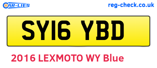SY16YBD are the vehicle registration plates.